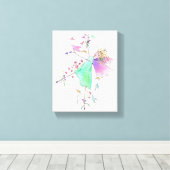 Green Gowned Engel Bringing Liefde en Vrede Canvas Afdruk (Insitu (Houten vloer))