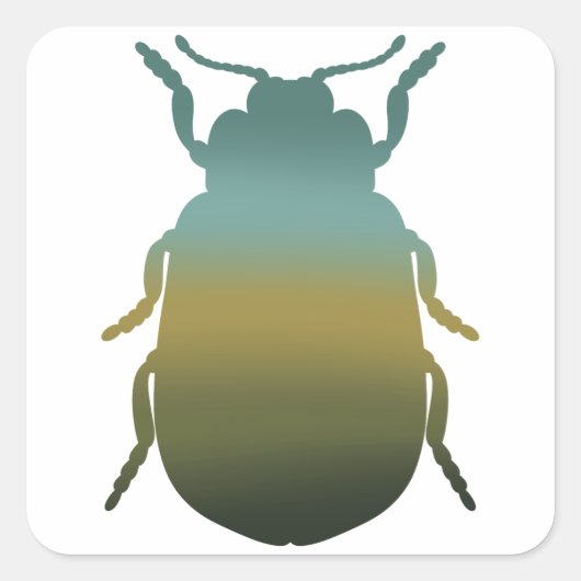 Green Gradient Beetle Sticker (Voorkant)