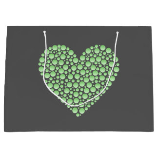 Green Gradient Heart Circles – Dark Grey Minimal  Groot Cadeauzakje