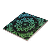 Green Gradient Mandala Ceramic Tile Tegeltje (Zijkant)