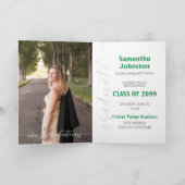 Green Graduate Script Modern Photo Invitation (Intérieur)