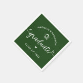 Green Graduation Script Hearts Cap Icon Fun Modern Servet (Hoek)