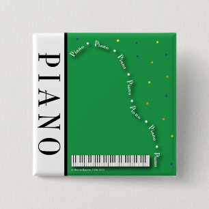 Green Grand Piano-Button Vierkante Button 5,1 Cm