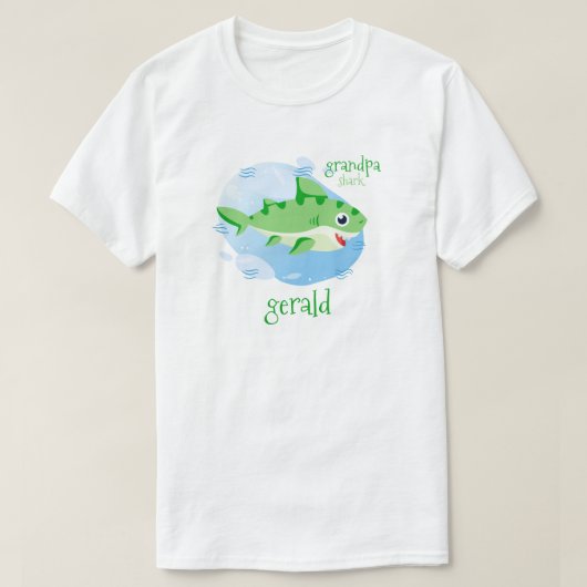 Green Grandpa Shark T-shirt (Design voorkant)