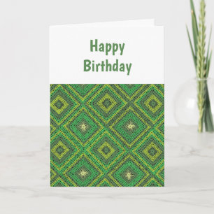 Green Granny Carré Motif carte d'anniversaire