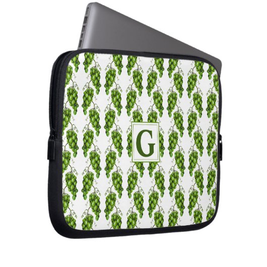 Green Grapes Electronics Bag Laptop Sleeve (Voorkant Rechts)