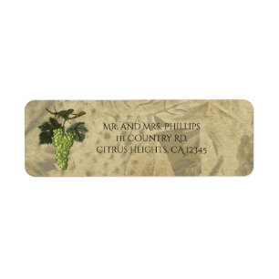 Green Grapes Rustic Vintage Etiket