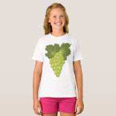 Green Grapes Vine Leaves Fresh Fruit T-shirt (Voorkant volledig)