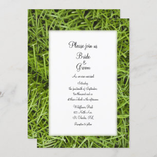Green Grass Backyard Summer Wedding Kaart