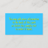 Green Grass Nature Cartes de visite thématiques (Dos)