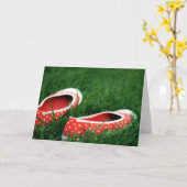 Green Grass Red Polka Dot toont foto's Kaart (Gele Bloem)