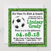 Green Grass Soccer Birthday Uitnodiging (Voorkant)