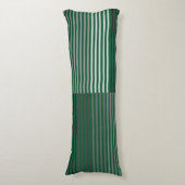 Green, Gray, Black, White Stripes Lichaamskussen (Voorkant Verticaal)
