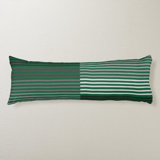 Green, Gray, Black, White Stripes Lichaamskussen (Voorkant)
