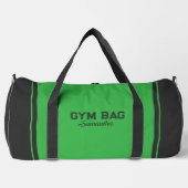 Green & Gray Sport Typography Gym Bag Custom Name Plunjezak (Voorkant)