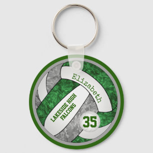 green gray volleyball sleutelhanger w schoolteamna