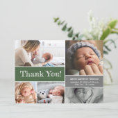 Green Grey Baby shower photo Collage Merci (Debout devant)