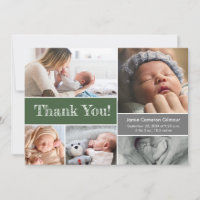 Green Grey Baby shower photo Collage Merci