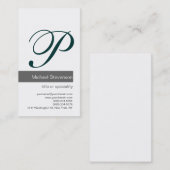 Green Grey Black White Consultant Carte de visite (Devant / Derrière)