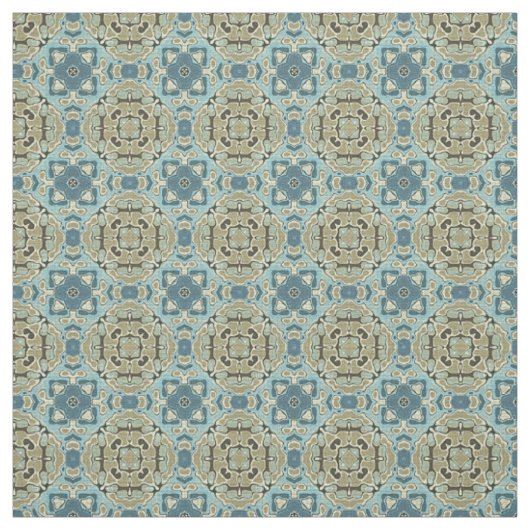 Green Grey Blauwgroen Blue Ochre Hip Orient Bali A Stof (Swatch)