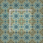 Green Grey Blauwgroen Blue Ochre Hip Orient Bali A Stof (Delen)