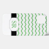Green & Grey Chevron Monogram iPad 2/3/4 Coque (Verso (horizontal))