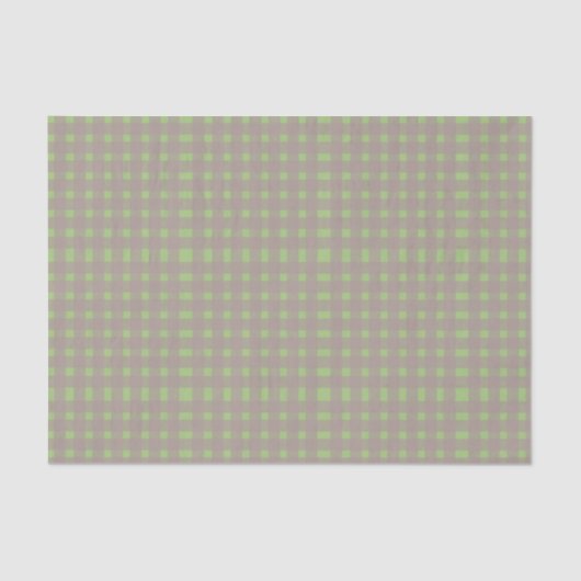 Green Grey Gingham Pattern Tissuepapier (Voorkant)