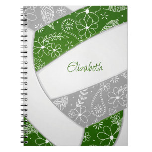 green grey girly boho sport volleyball journal