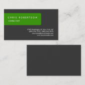 Green Grey Joli Carte de visite de charme (Devant / Derrière)