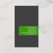 Green Grey Joli Carte de visite de charme (Dos)