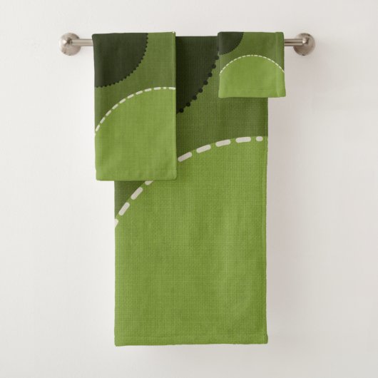 Green Grey Polka Dot Abstract Bad Handdoek (Insitu)