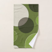 Green Grey Polka Dot Abstract Bad Handdoek (Handdoek)
