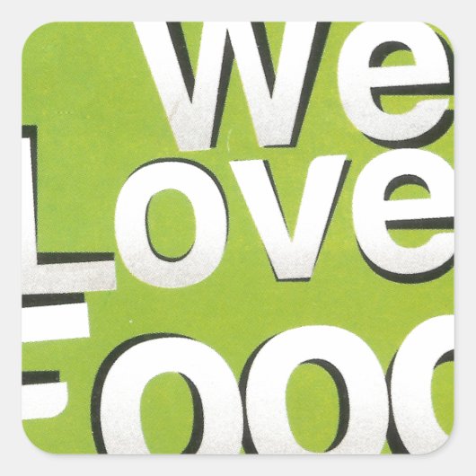 Green Grub Club: We Heart Food Design Vierkante Sticker (Voorkant)