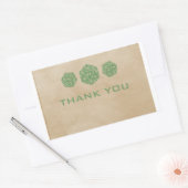 Green Grunge D20 Dice Gamer Hartelijk dank, Sticke Rechthoekige Sticker (Envelop)