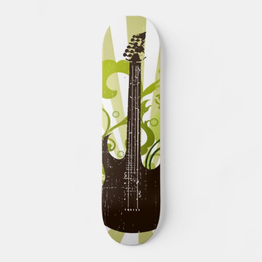 Green Grunge Guitar Skateboard (Voorkant)