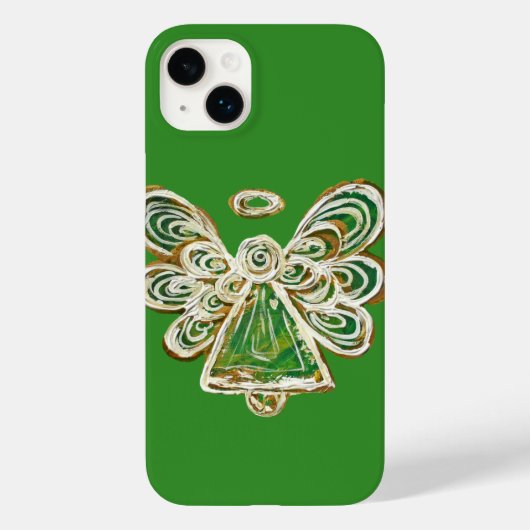 Green Guardian Angel Art coque iphone personnalisé (Verso)