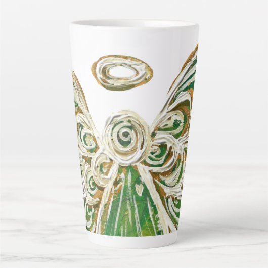 Green Guardian Angel Art Custom Latte Mok Cup (Voorkant)