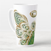 Green Guardian Angel Art Custom Latte Mug Cup (Angle gauche)