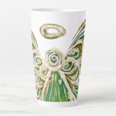 Green Guardian Angel Art Custom Latte Mug Cup (Devant)