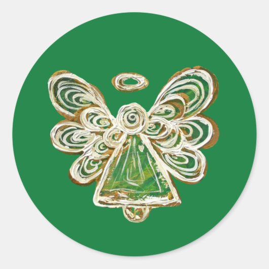 Green Guardian Angel Art Decal Stickers (Voorkant)