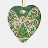 Green Guardian Angel Art Ornement de vacances (Gauche)