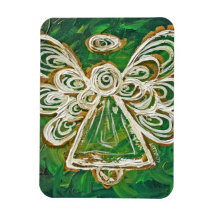 Green Guardian Angel Custom Magnet Art Painting Magneet