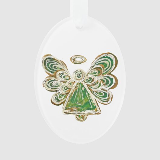 Green Guardian Angel Holiday Hanger Ornament (voorkant)