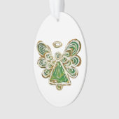 Green Guardian Angel Holiday Hanger Ornament (voorkant)