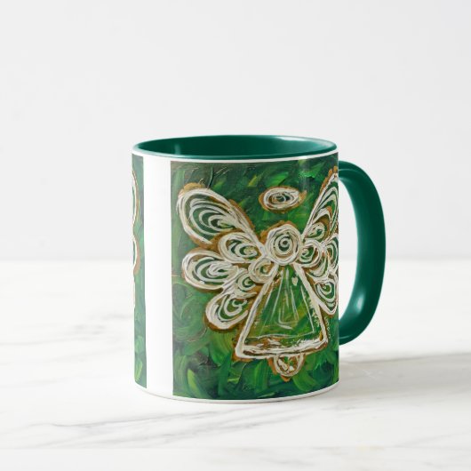 Green Guardian Angel Mug ou Cup (Devant droit)