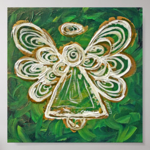 Green Guardian Angel Poster Art Prints