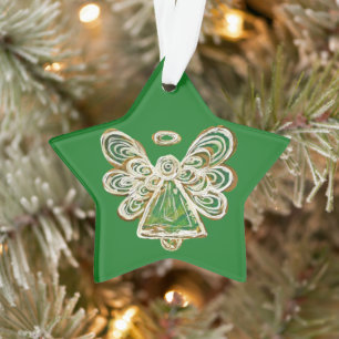 Green Guardian Engel Kerst Ornament Hangers