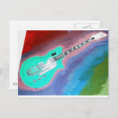 Green Guitar Briefkaart (Voorkant / Achterkant)