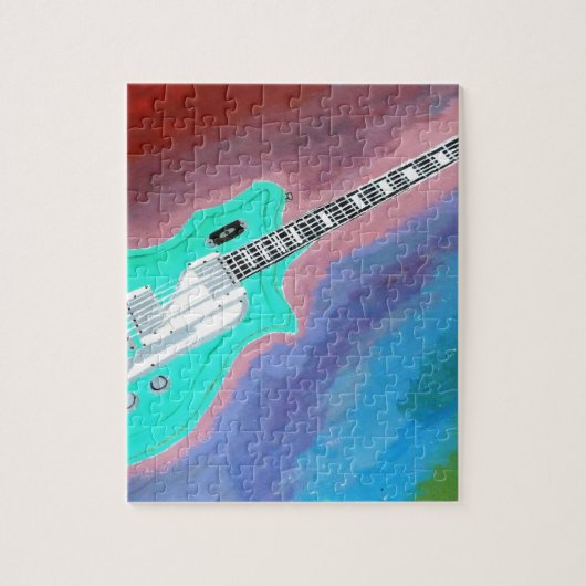 Green Guitar Legpuzzel (Verticaal)