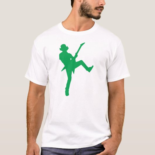Green Guitar Player Silhouette T-shirt (Voorkant)